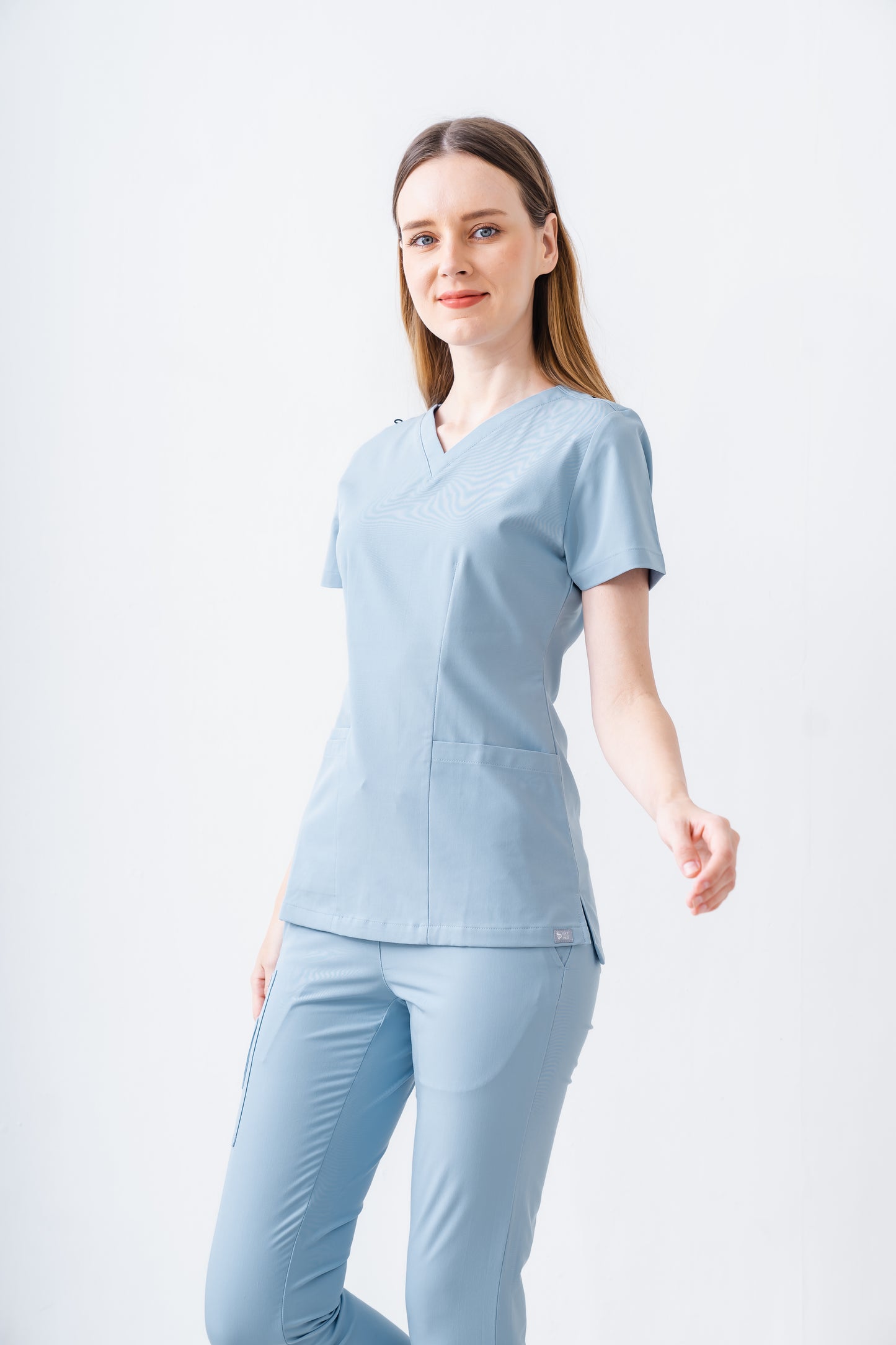PAT-MED 'JOY' Premium Women's Scrub Top STONE BLUE