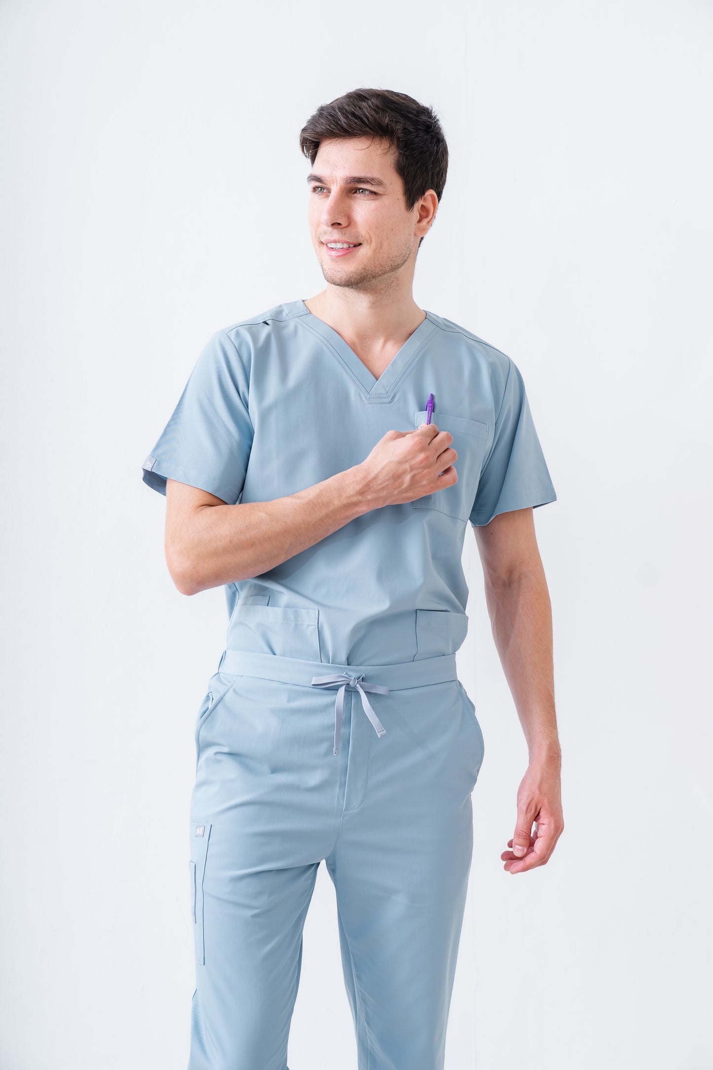 PAT-MED 'JOY' Premium Men's Scrub Top STONE BLUE