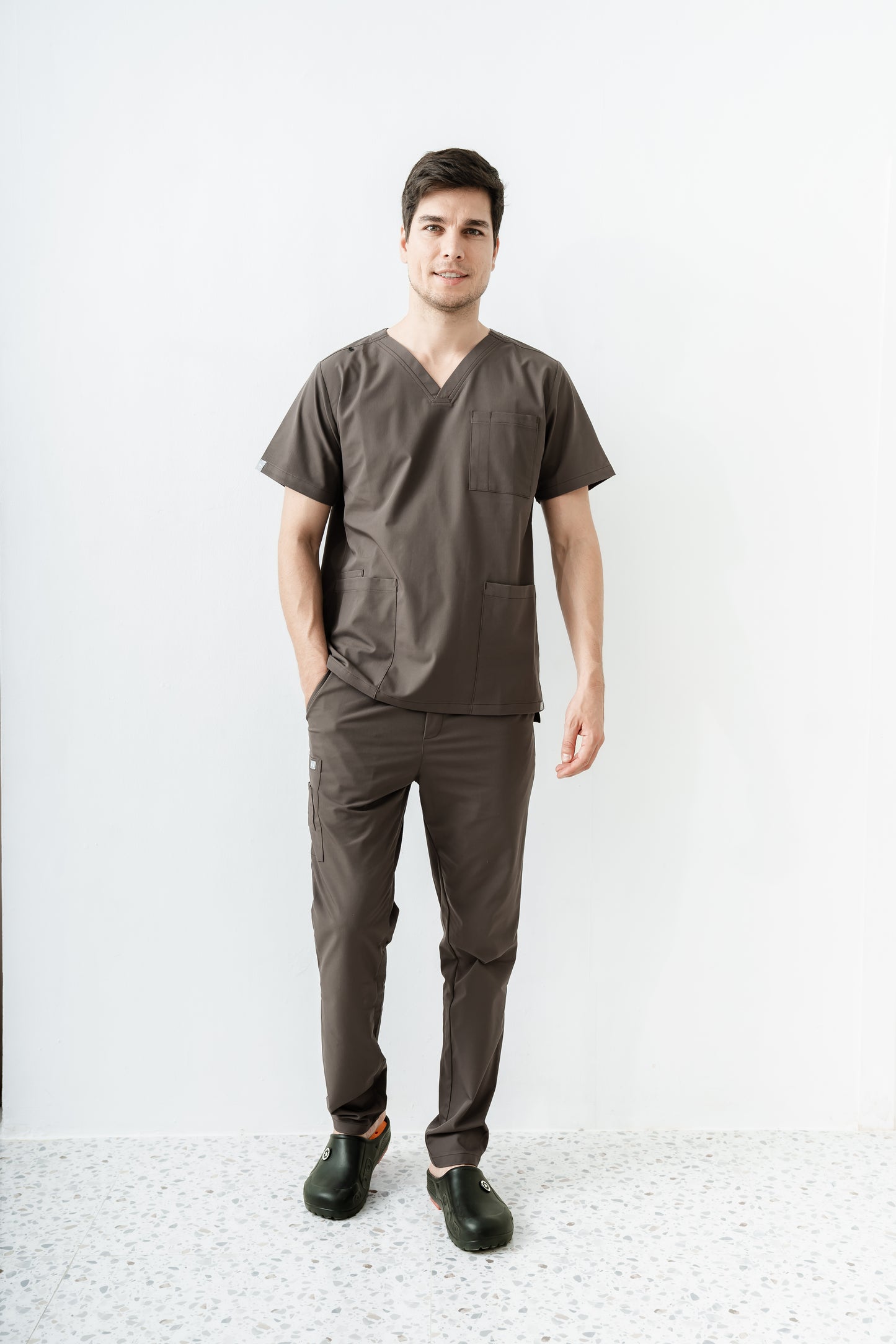 PAT-MED 'JOY' Premium Men's Scrub Top DARK OAK